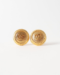 Chanel Vintage Earrings Gold Plated Clip On