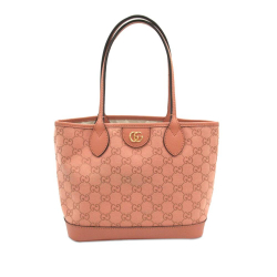 Gucci AB Gucci Pink Canvas Fabric Small GG Ophidia Tote Italy
