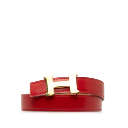 Hermès AB Hermes Red Calf Leather Constance Reversible Belt France