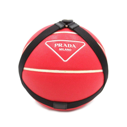 Prada A Prada Red with Black Chemical Fiber Fabric Logo Basketball China