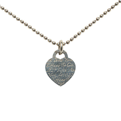 Tiffany & Co B Tiffany Silver SV925 / Sterling Silver Metal Notes Heart Ball Chain Necklace United States