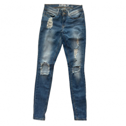 Only CORAL LOW SK BIG HOLES JEANS CRE2394