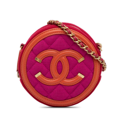Chanel AB Chanel Pink Canvas Fabric CC Filigree Crossbody Bag Italy