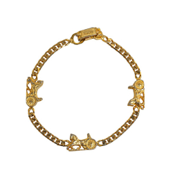 Celine B Celine Gold Gold Plated Metal Horse Carriage Chain Bracelet Italy