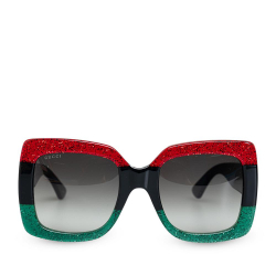 Gucci AB Gucci Black PVC Plastic Square Tinted Sunglasses Italy