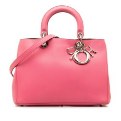 Christian Dior AB Dior Pink Calf Leather Medium Diorissimo Satchel Italy