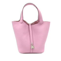 Hermès AB Hermès Pink Light Pink Calf Leather Clemence Picotin Lock MM France