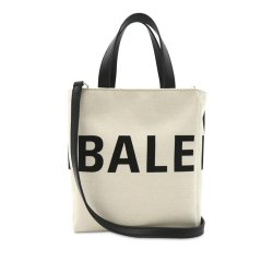 Balenciaga AB Balenciaga White with Black Canvas Fabric Everyday Satchel Italy