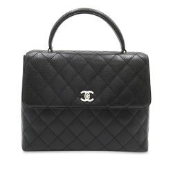 Chanel AB Chanel Black Caviar Leather Leather Caviar Kelly Top Handle Bag Italy