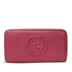 Gucci B Gucci Red Calf Leather Soho Long Wallet Italy