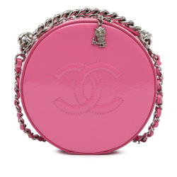 Chanel AB Chanel Pink Patent Leather Leather Patent Round As Earth Crossbody Bag Italy