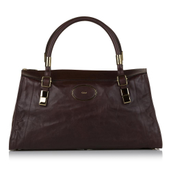 Chloé B Chloe Brown Dark Brown Calf Leather Victoria Handbag Italy