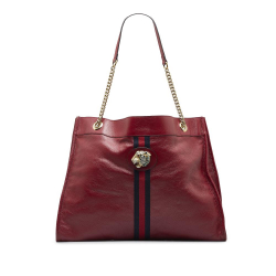 Gucci B Gucci Red Calf Leather Large Rajah Tote Bag Italy