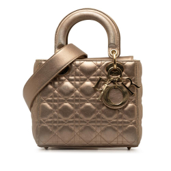 Christian Dior B Dior Gold Lambskin Leather Leather Small Lambskin Cannage My ABCDior Lady Dior Italy