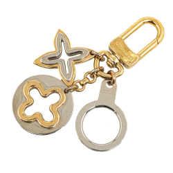Louis Vuitton B Louis Vuitton Gold Gold Plated Metal Monogram Charm Key Chain France