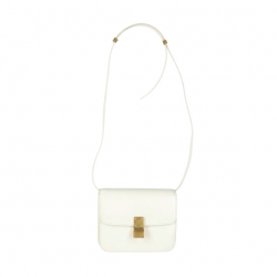 Louis Vuitton White Celine Classic Small Box Leather Shoulder Bag