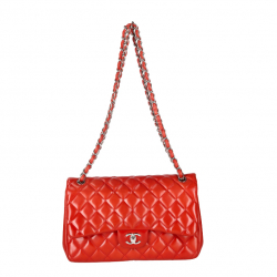 Chanel Red Jumbo Leather Chanel Flap Bag