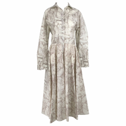 Christian Dior Caryatid long dress in off-white & taupe cotton