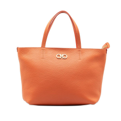 Salvatore Ferragamo B Ferragamo Orange Calf Leather Gancini Handbag Italy