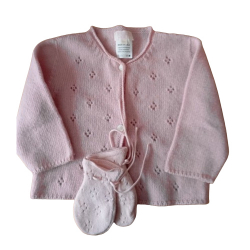 Petit Bateau Pink Wool Mittens w/ Best &Co. Pink Cashmere Sweater