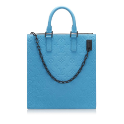 Louis Vuitton AB Louis Vuitton Blue Turquoise Calf Leather Monogram Taurillon Sac Plat Italy