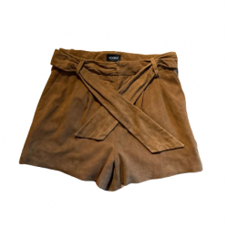 Kookai Camel leather shorts