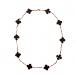Van Cleef & Arpels 10 motif necklace Alhambra Onyx
