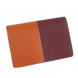Hermès AB Hermès Orange with Red Calf Leather Manhattan Card Case France