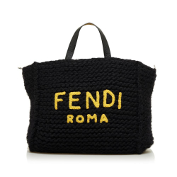 Fendi B Fendi Black Wool Fabric Satchel Italy