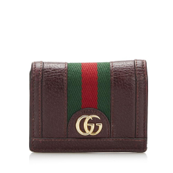 Gucci B Gucci Red Bordeaux Calf Leather Ophidia Italy