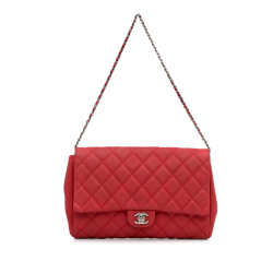 Chanel AB Chanel Red Caviar Leather Leather Quilted Caviar New Clutch on Chain Italy