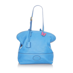 Fendi B Fendi Blue Bluemarine Calf Leather Selleria 2Bag Shoulder Bag Italy