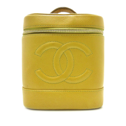 Chanel B Chanel Yellow Caviar Leather Leather CC Caviar Vanity Case France