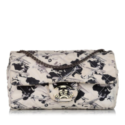 Chanel B Chanel White Canvas Fabric Airplane Single Flap Italy