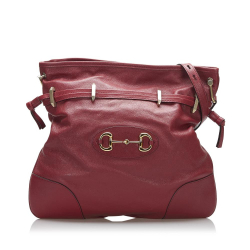 Gucci B Gucci Red Calf Leather Horsebit 1955 Drawstring Crossbody Bag Italy