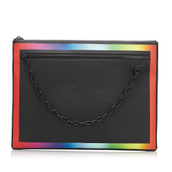 Louis Vuitton B Louis Vuitton Black Calf Leather Taiga Rainbow Pochette A4 Spain