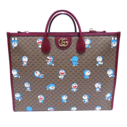 Gucci B Gucci Brown Beige Coated Canvas Fabric Micro GG Marmont Doraemon Satchel Italy