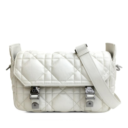 Christian Dior AB Dior White Calf Leather Small Macrocannage Diorcamp Bag Italy