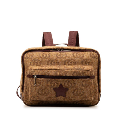 Gucci AB Gucci Brown Wool Fabric Kids Double G Backpack Italy