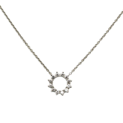 Tiffany & Co AB Tiffany Silver PT950 Metal Mini Open Circle Pendant Necklace United States