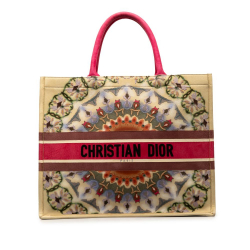 Christian Dior B Dior Brown Beige Suede Leather Large Kaleidiorscopic Book Tote Italy