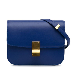 Celine B Celine Blue Calf Leather Medium Classic Box Italy