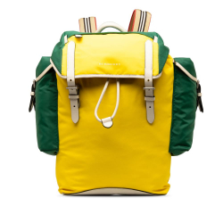 Burberry AB Burberry Yellow with Green Nylon Fabric Colorblock Drawstring Backpack China