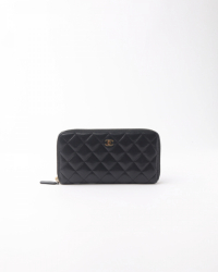 Chanel Lambskin Zip Around Wallet