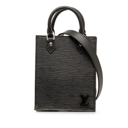 Louis Vuitton AB Louis Vuitton Black Epi Leather Leather Epi Petit Sac Plat Spain