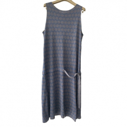 Stefanel Blue sleeveless summer dress with iridescent pattern