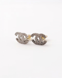 Chanel Cc Silver Clip-on Earrings