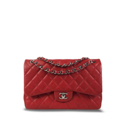 Chanel AB Chanel Red Caviar Leather Leather Jumbo Classic Caviar Double Flap Italy