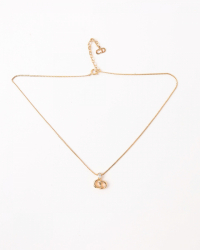 Christian Dior CD Rhinestone Gold-Plated Necklace