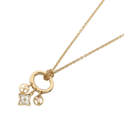 Louis Vuitton AB Louis Vuitton Gold Gold Plated Metal My Blooming Strass Necklace Italy